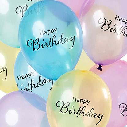 Boomgaard bubbel focus Ballonnen 'Happy Birthday' Pastel - 12 stuks *WEB ONLY* - Fun-shop