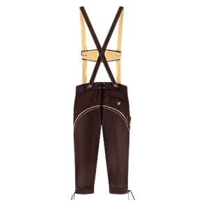 Tiroler lederhosen lang bruin is een imitatie lederlook broek