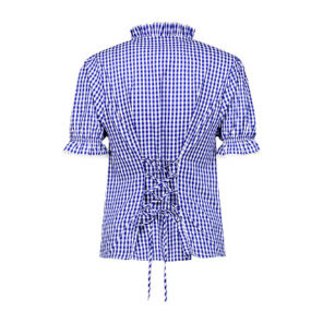 Tiroler blouse blauw geruit is een blauw/wit geruit hemd voor dames tijdens het oktoberfest of moose bar